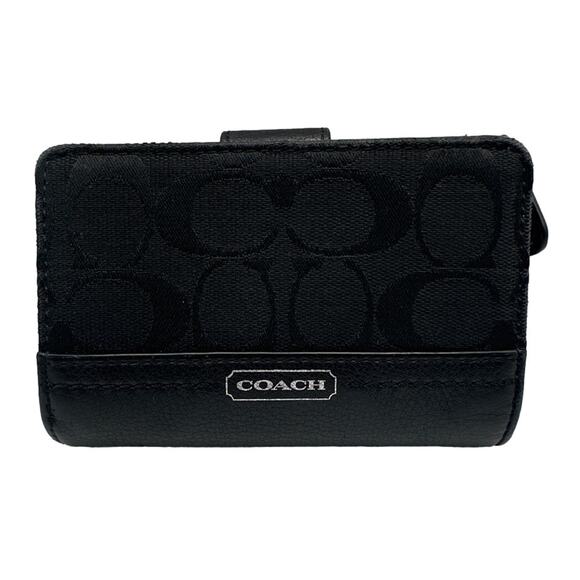 COACH Black Signature Canvas Wallet - Picture 1 of 11
